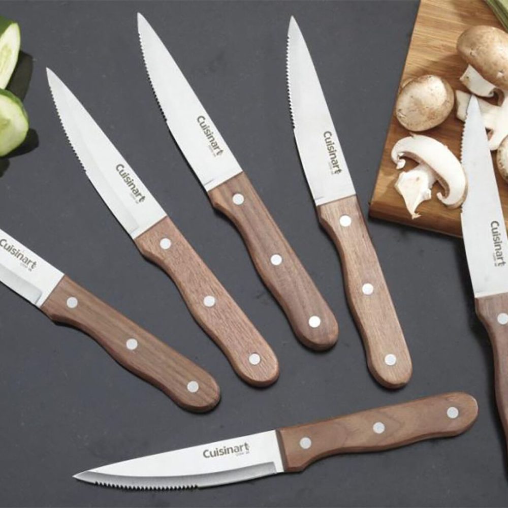 6 Piece Triple Rivet Walnut Steak Knife Set - Image 2