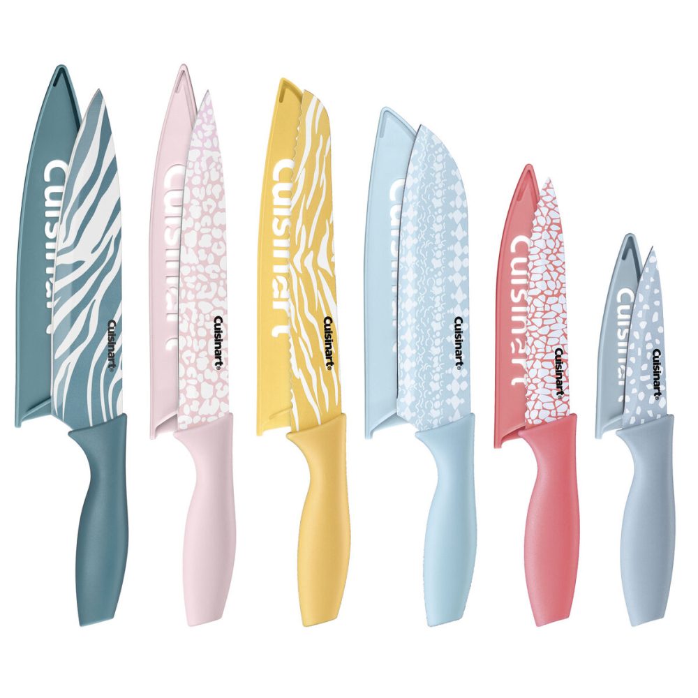 12 piece Animal Print Color Knife Set with Blade Guards