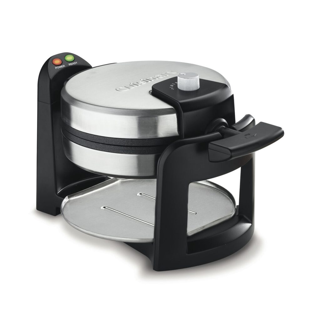 Round Flip Belgian Waffle Maker